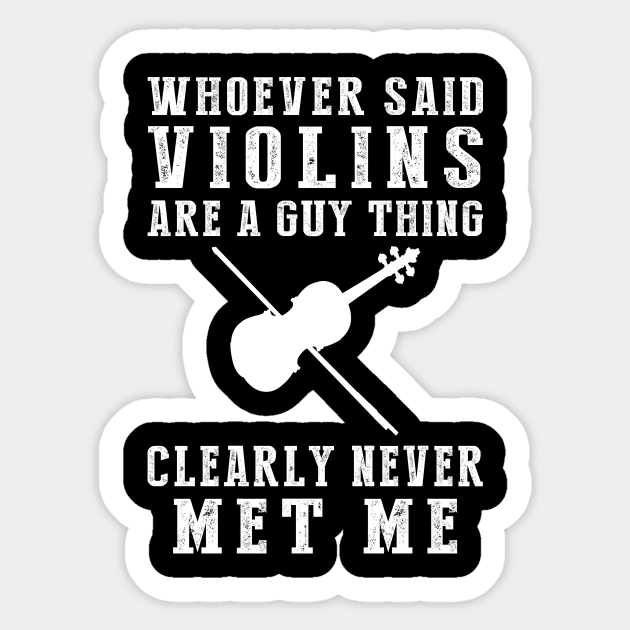 Fiddling Fun: Violin Shatters Gender Norms! Sticker by MKGift